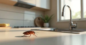Barata alemã em 3D sobre pia de cozinha limpa no Rio de Janeiro